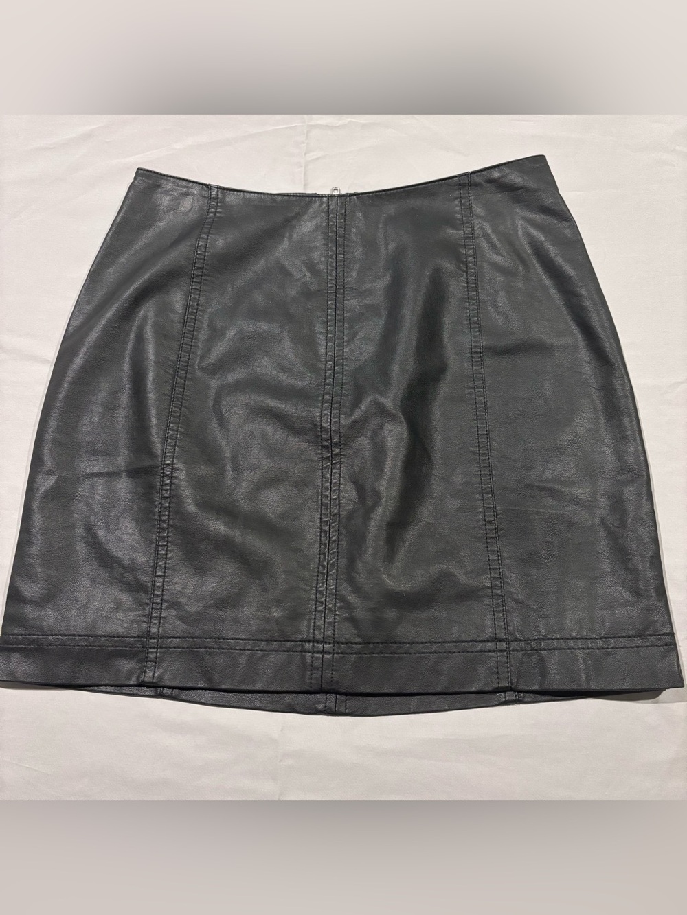 Free People Black Faux Leather Panel Mini Skirt